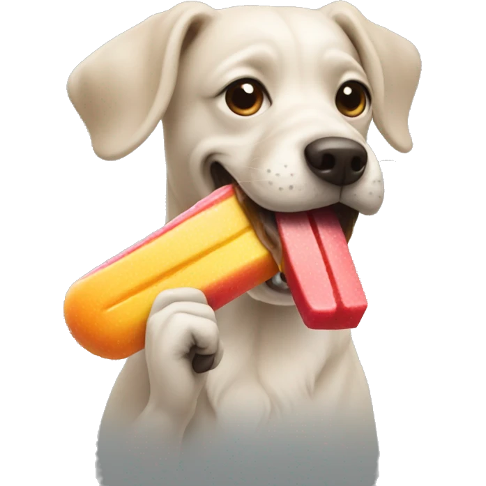 Dog eating popsicles  emoji