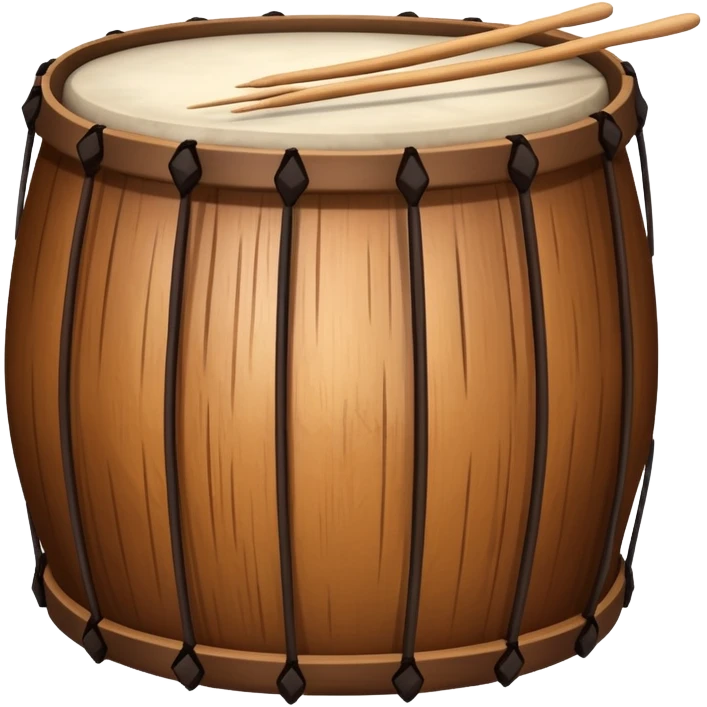 Traditional drum with sticks used to wake people up at dawn emoji