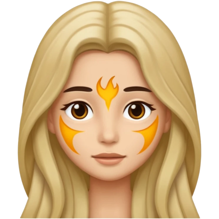 Piel morena, pelo largo emoji