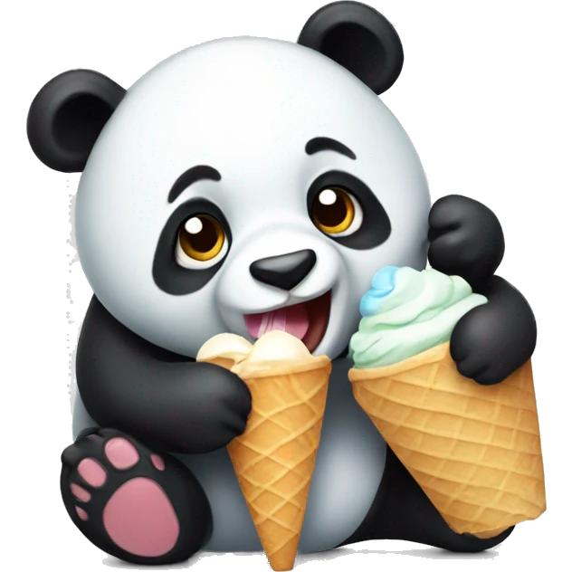 Panda eating ice cream emoji