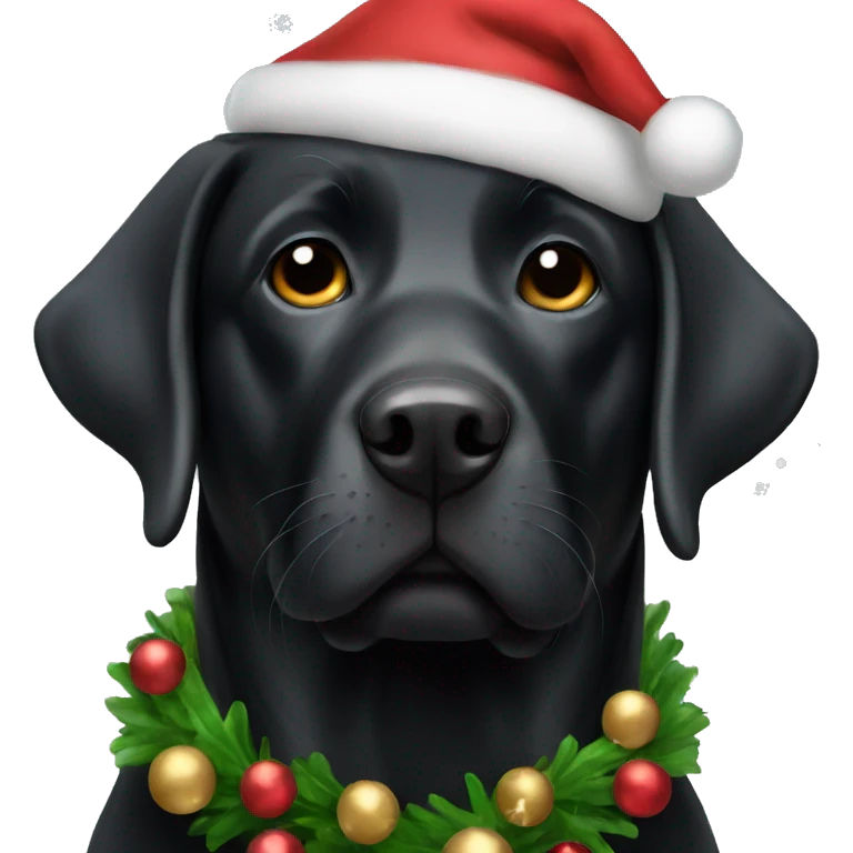 Black Labrador Christmas  emoji