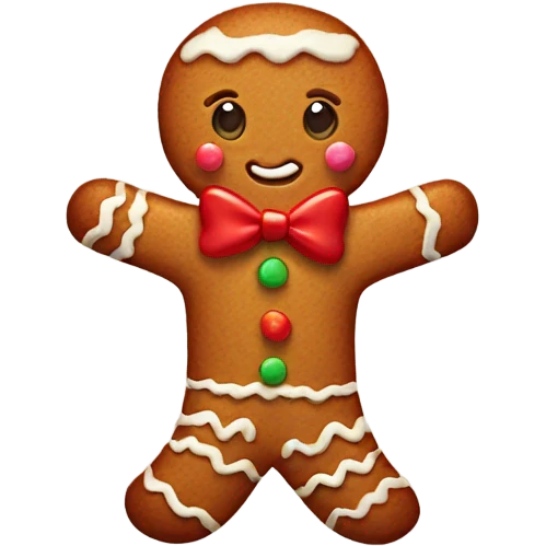 Gingerbread with a bow on head emoji