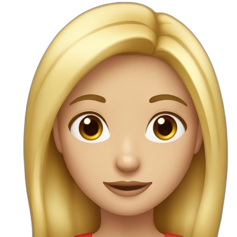Blond and brown hairs girl red wear giving order emoji