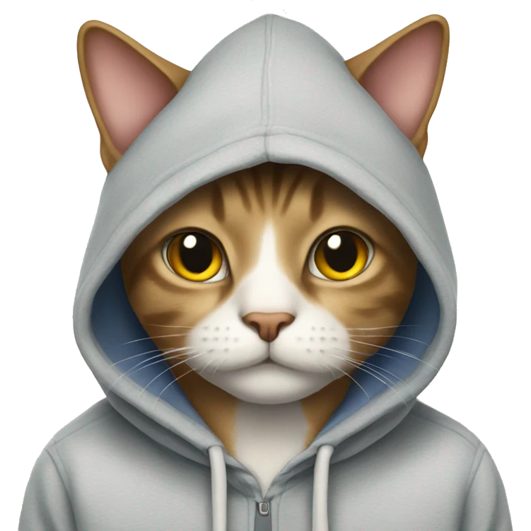 Cat wearing a hoodie emoji