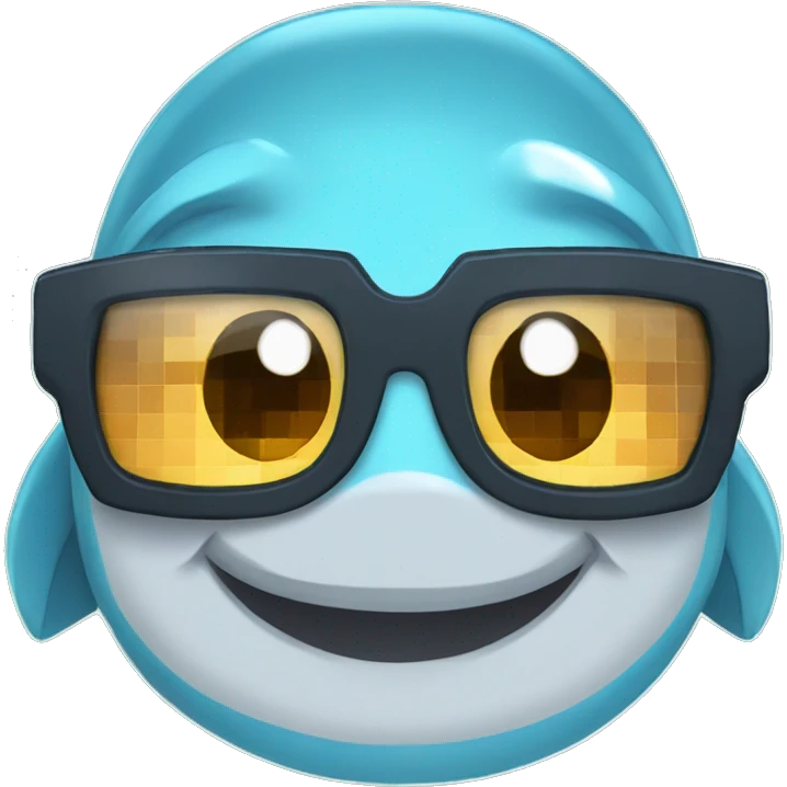 dolphin in minecraft glasses emoji