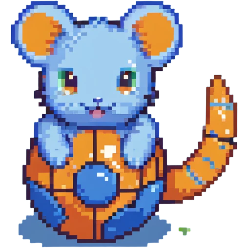 Azurill from Pokemon, blue mouse-like pokemon with bouncy ball tail emoji