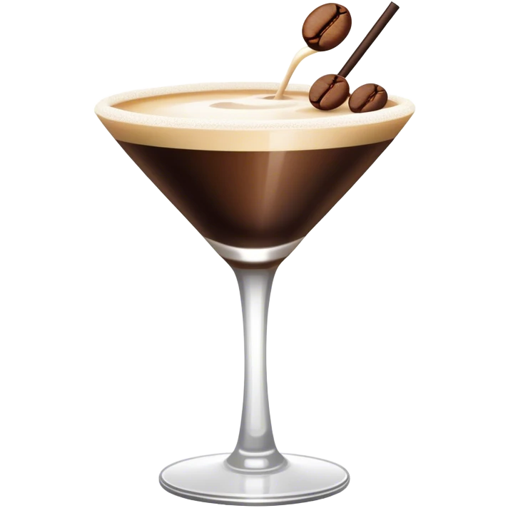espresso martini with coffee beans and foam emoji