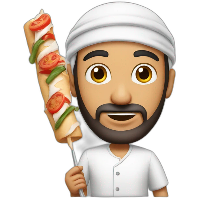 arab man holding kebab emoji