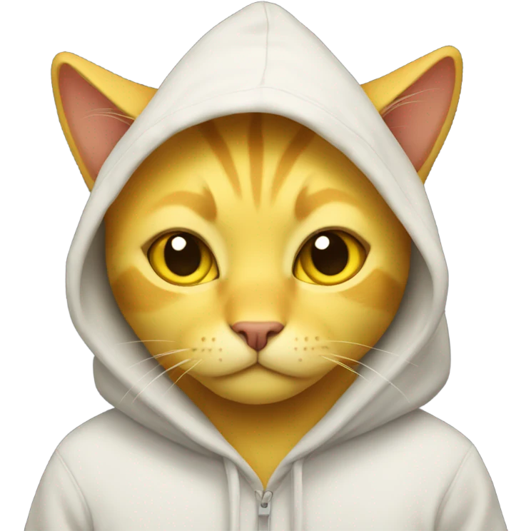 Yellow cat with a hoodie on emoji