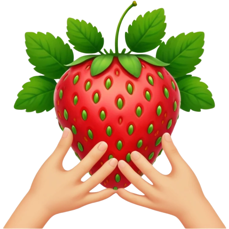 Strawberry with hands emoji