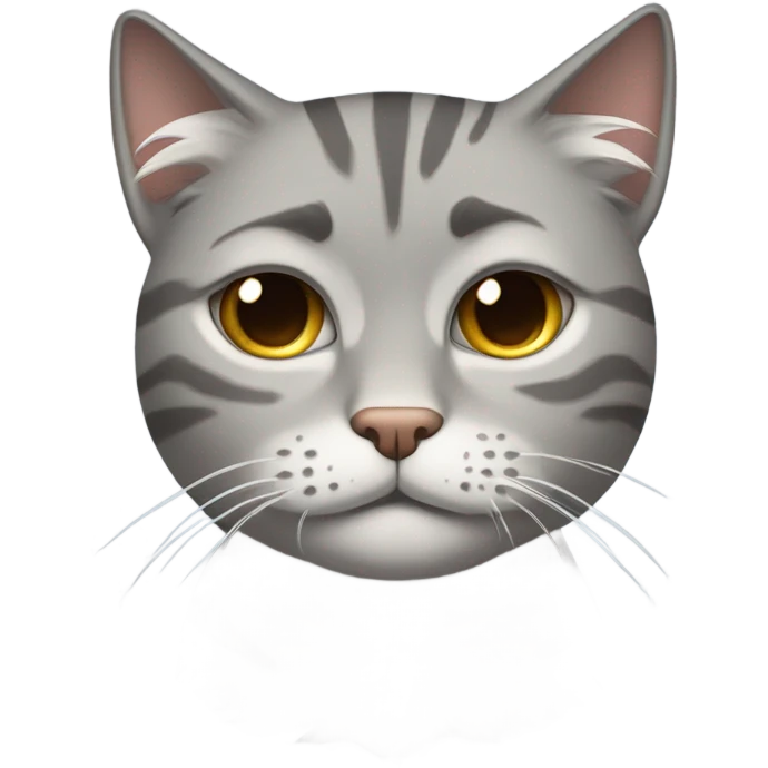 Sad grey tabby cat emoji