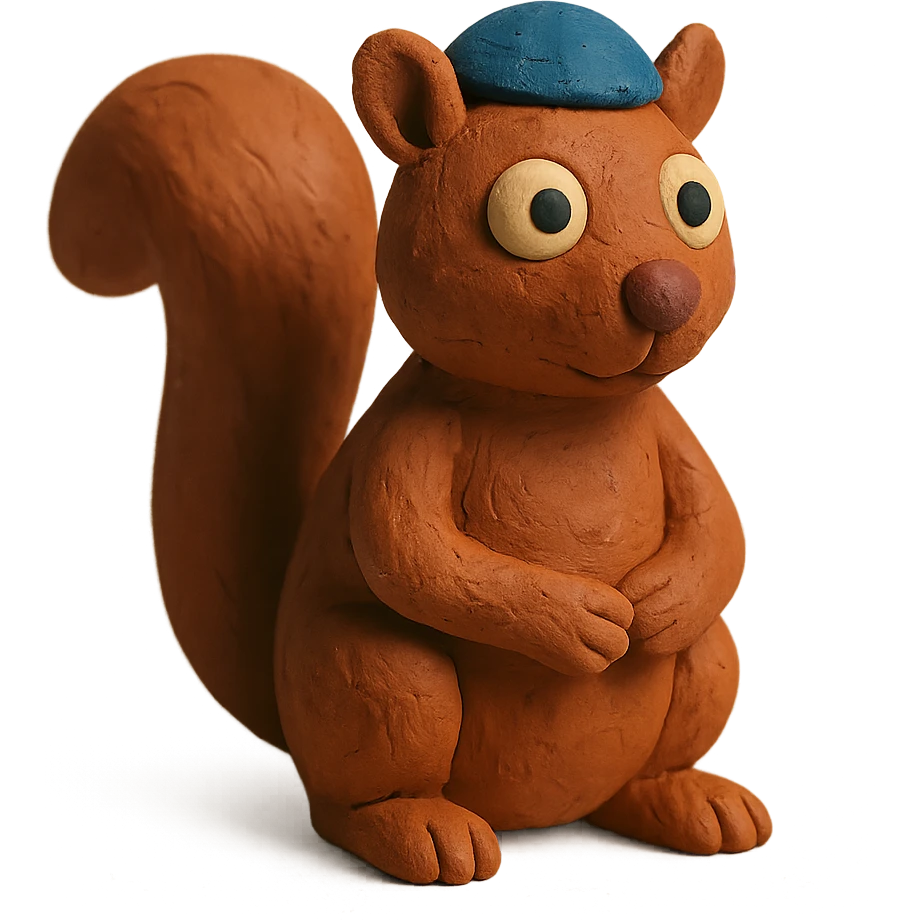 claymation style squirrel wearing a kippah emoji