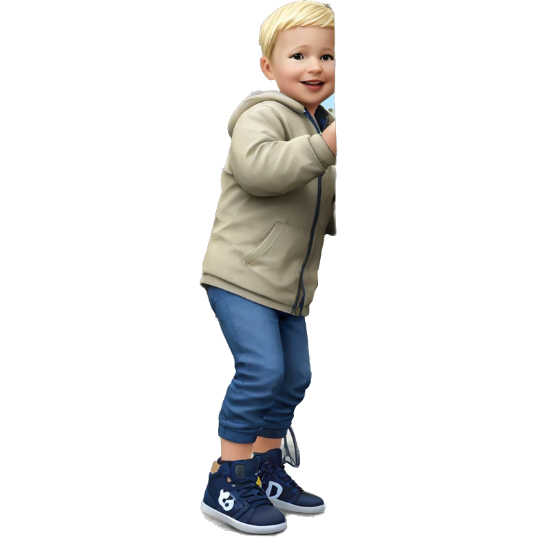 blonde boy standing outdoors emoji