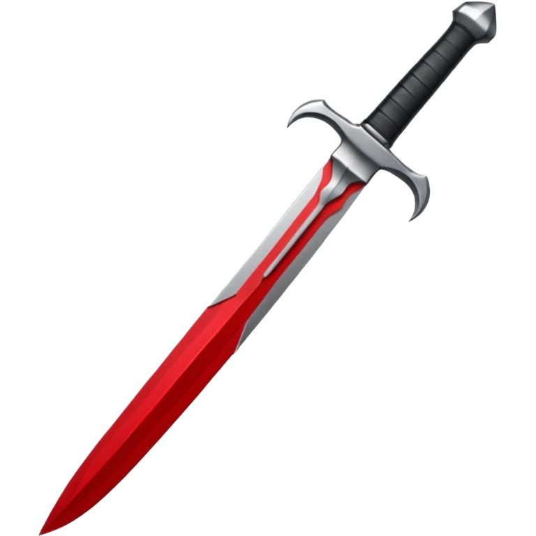 iOS sticker, ritual dagger, red blade, black handle, minimal emoji