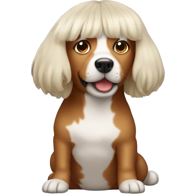 Dog with wig emoji