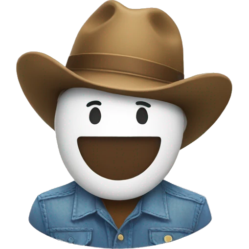 emoji face smile with country hat emoji