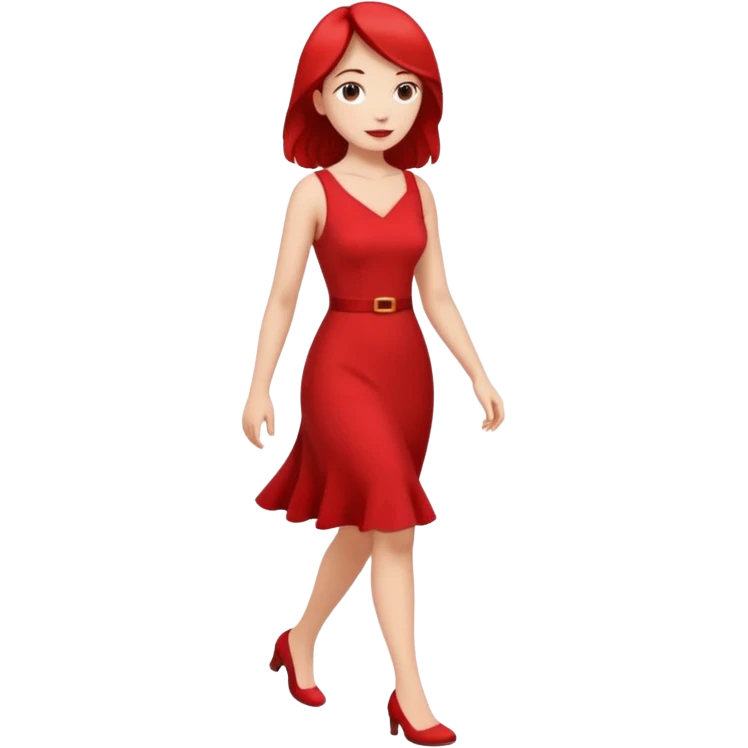 red dress full body walk emoji