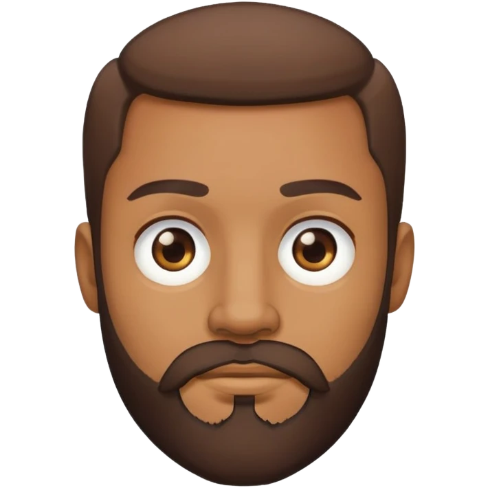 brown male with beard, black eye emoji