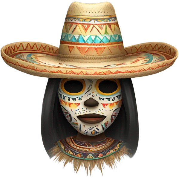 A spirit wearing a sombrero vueltiao  emoji