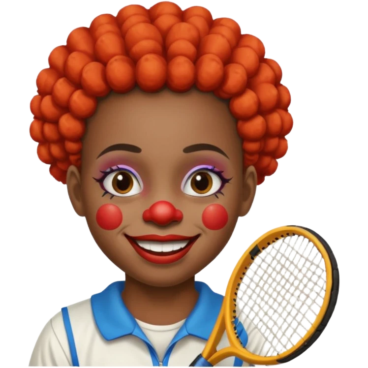 tennis player black clown child emoji