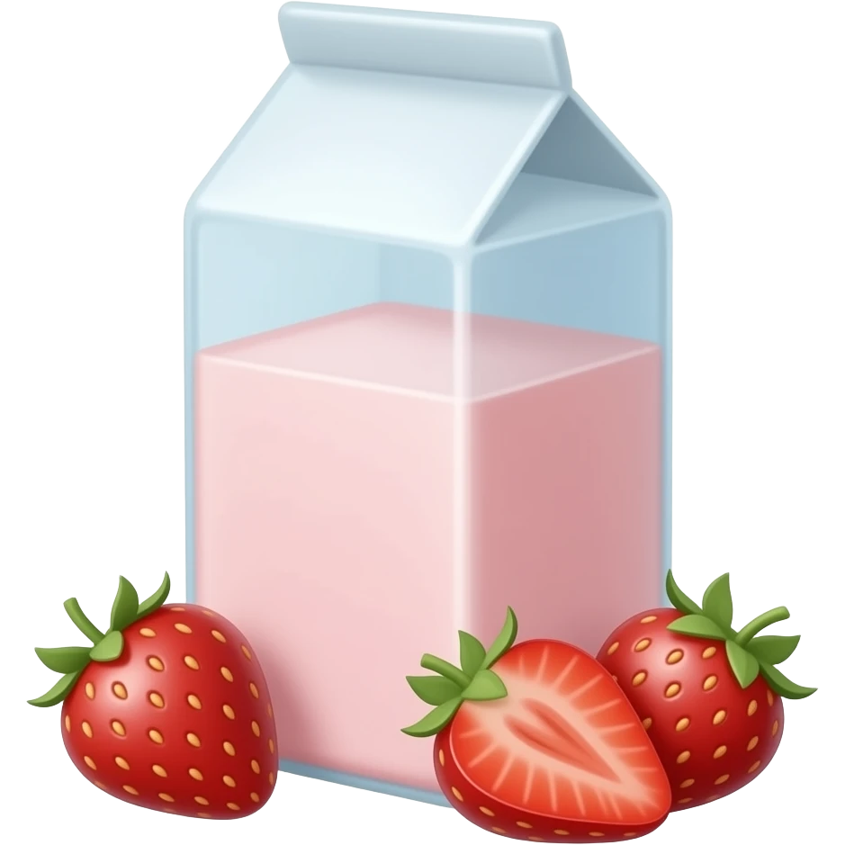 1L çilekli süt emoji