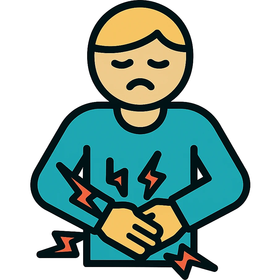 A person with stomach ache emoji