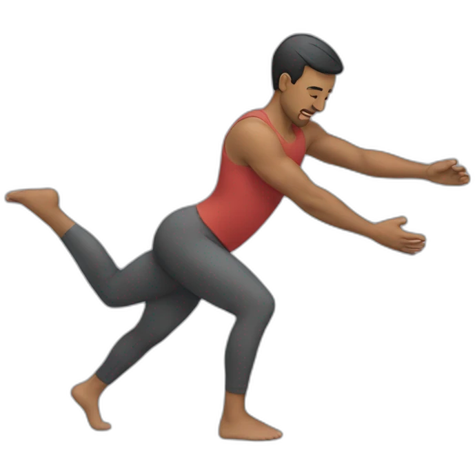 men doing back stretch emoji