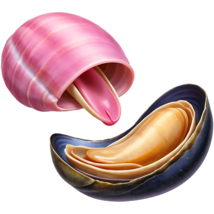 langue qui dépasse d'une bouche et touche une moule ouverte sans coquille emoji