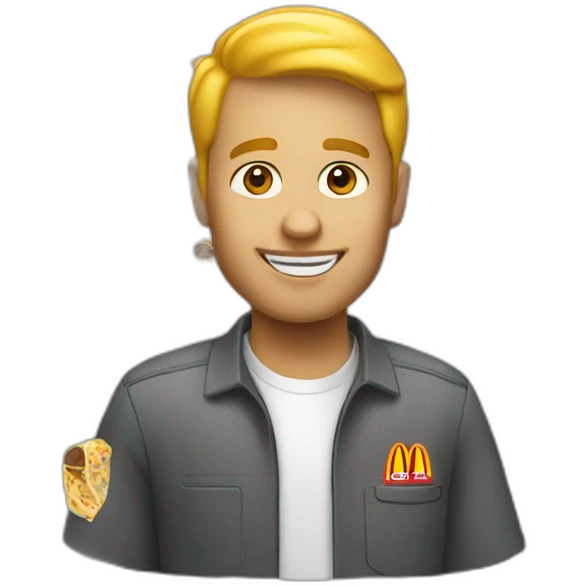  white worker at mcdonalds emoji