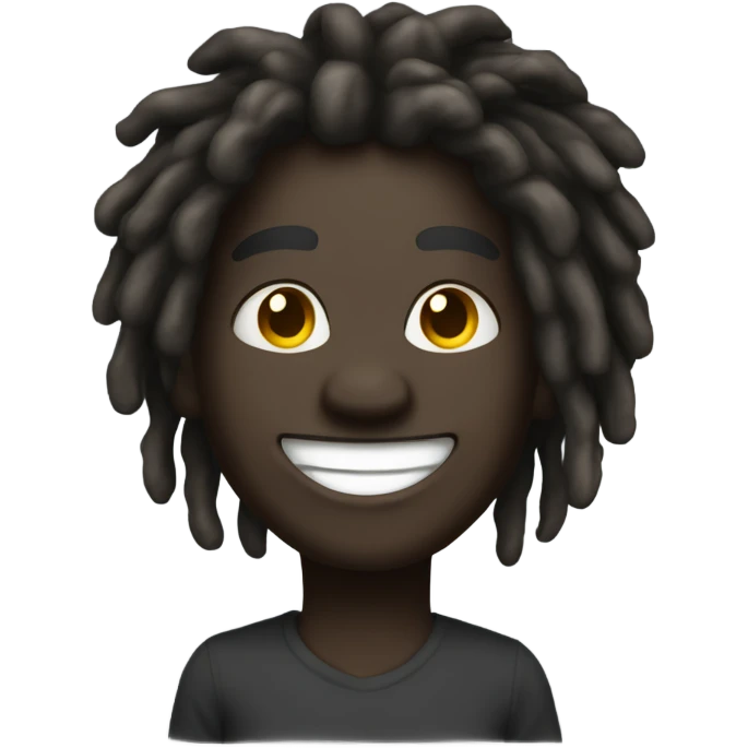 dark skin dreadhead smiling emoji