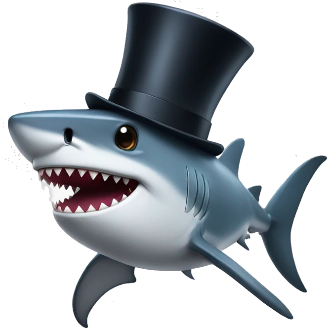Shark with a top hat emoji