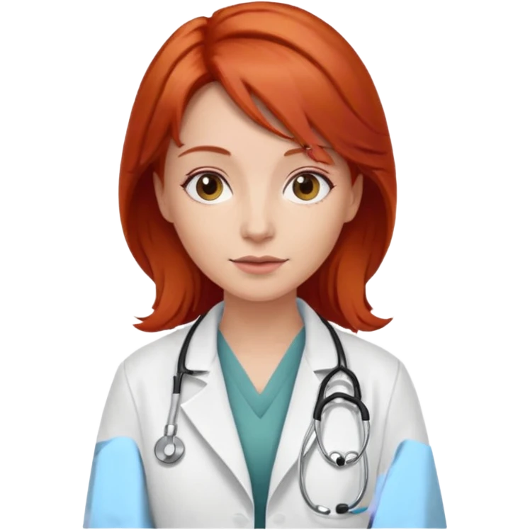 woman, red hair, classic, doctor emoji