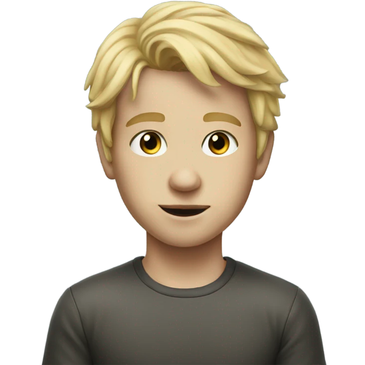 realistic portrait of blonde-haired boy emoji