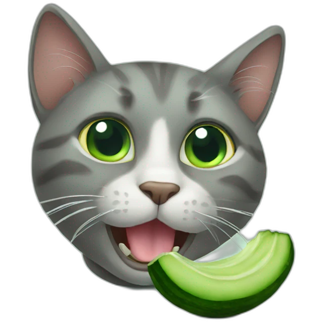 CAT EAT CUCUMBER emoji