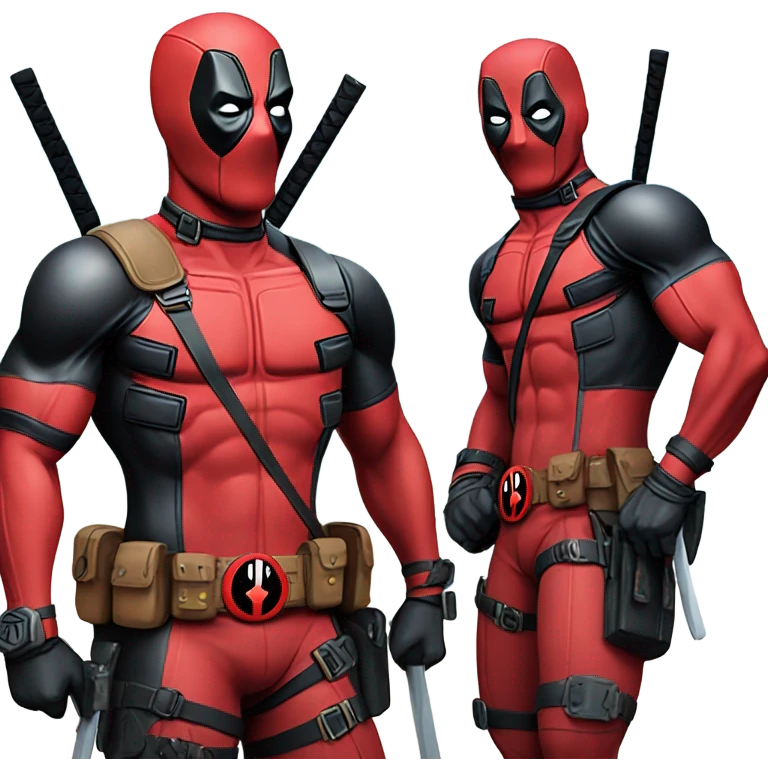 Deadpool wearing a bikini emoji