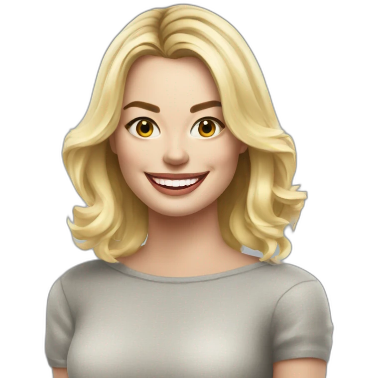margot robbie smiling emoji