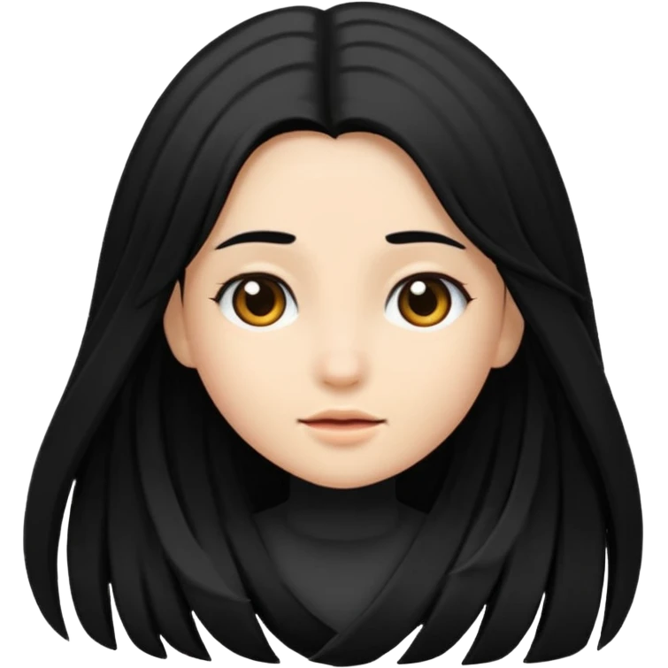 long hair girl but with black hair emoji