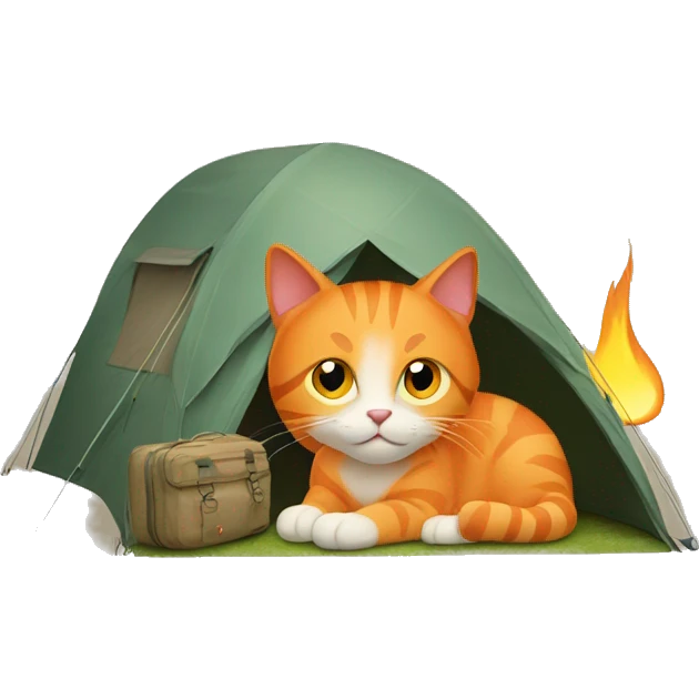 orange cat goes camping emoji