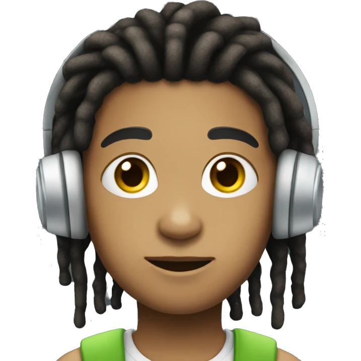Lightskin Boy With Dreads with headset on head talking  emoji
