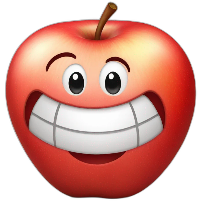Happy red apple emoji