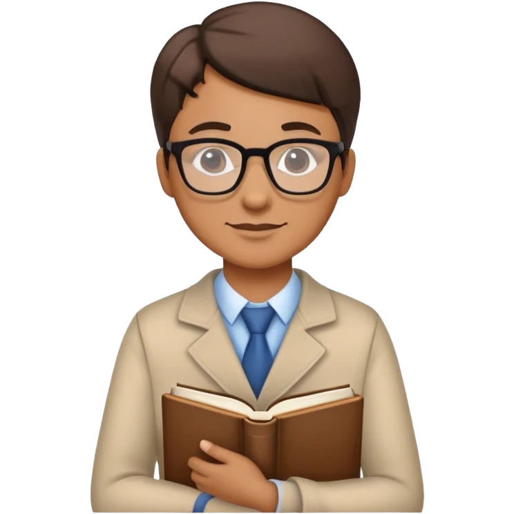 professional teacher with glasses and book emoji