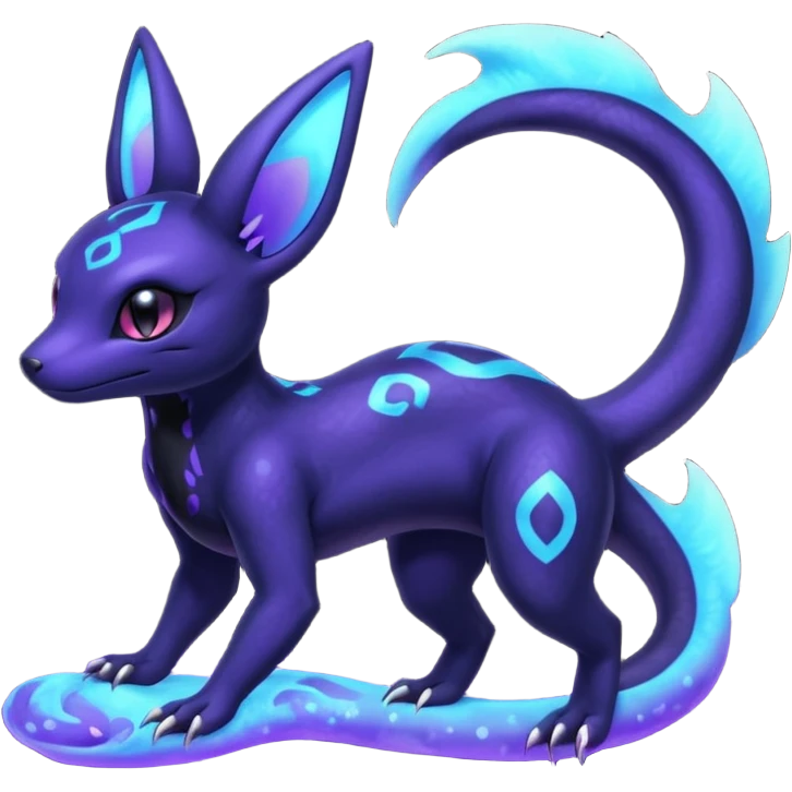 Nebulae Salandit-Umbreon-Fakémon-hybrid-creature (full body)  emoji