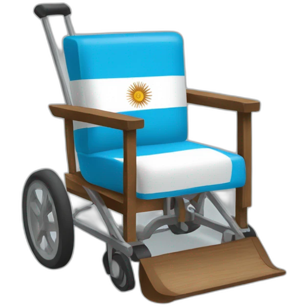 Silla de ruedas con bandera argentina emoji