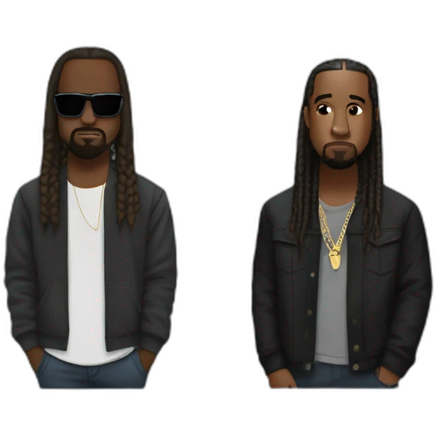 kanye west and ty dolla sign with a vulture emoji