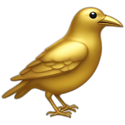 Gold bird emoji