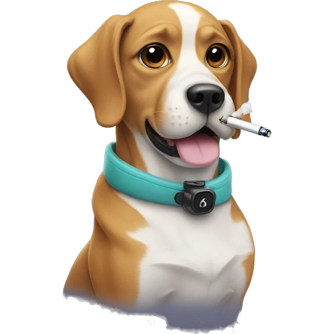 dog with a vape emoji