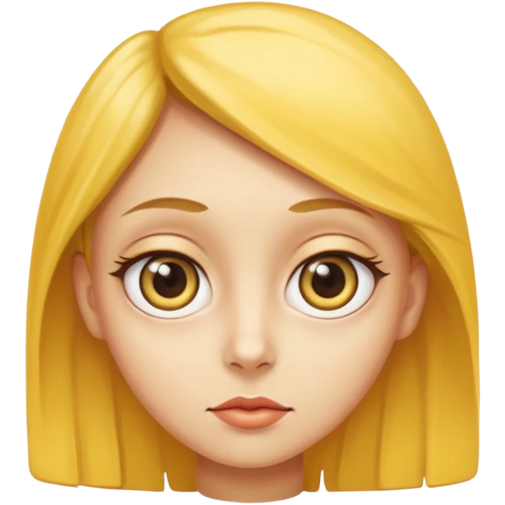 yellow head with big eyes side eyes  emoji