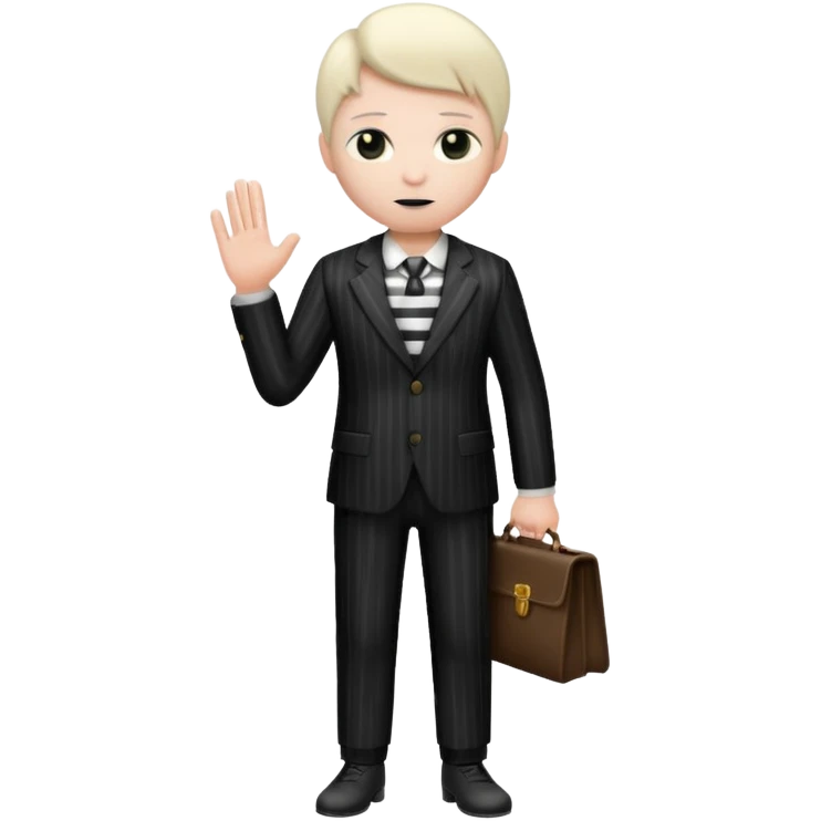 thief with black and white suit with stripes emoji