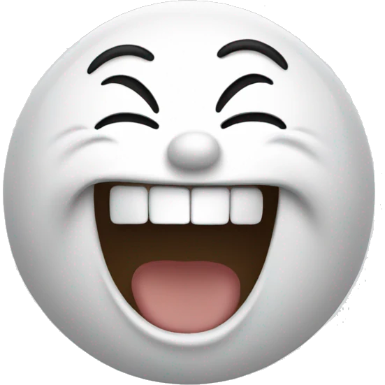 white laughing face emoji