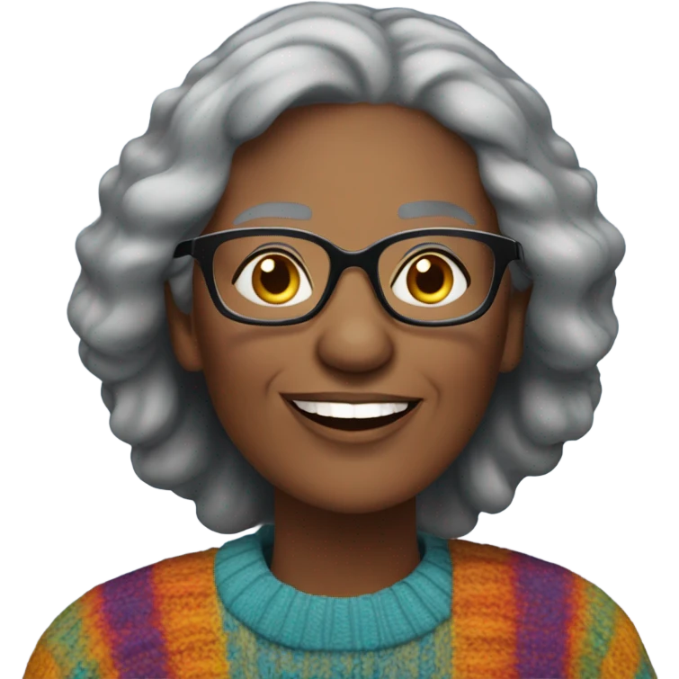 Senior black lady emoji